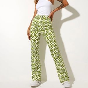 MOTELROCKS Zoven Trouser in Patchwork Daisy Green